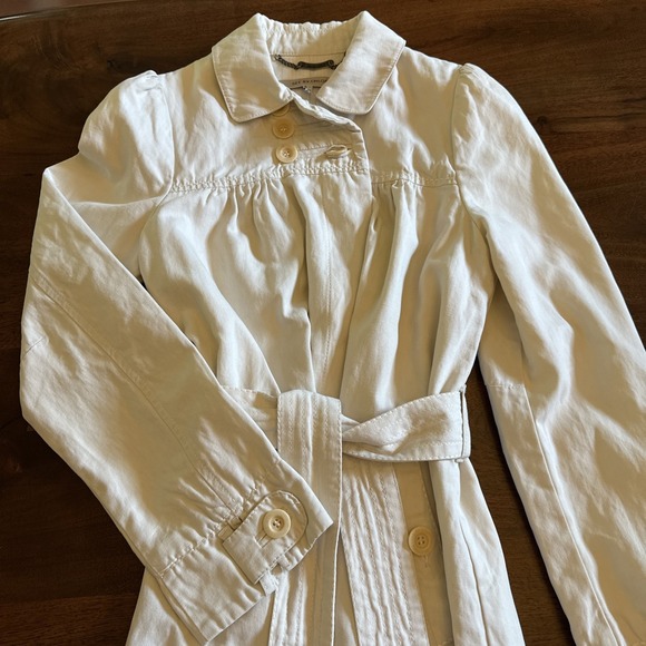 Woman's Long Trench Coat See By Chloe US Sz 4 Light Khaki Button Tie Waist - Picture 6 of 15